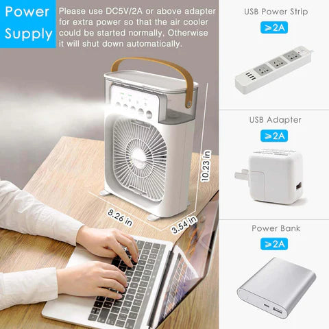Mini USB Portable Fan With Mist Water Spray Mini Cooler for Office Kitchen and Home